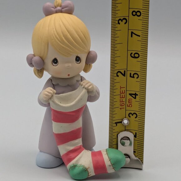 Precious Moments Girl Holding Stocking Figurine, 1995, Vintage - Picture 9 of 9